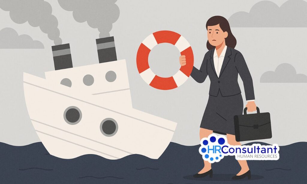 HR consultant intentando salvar una empresa que ya se hundió